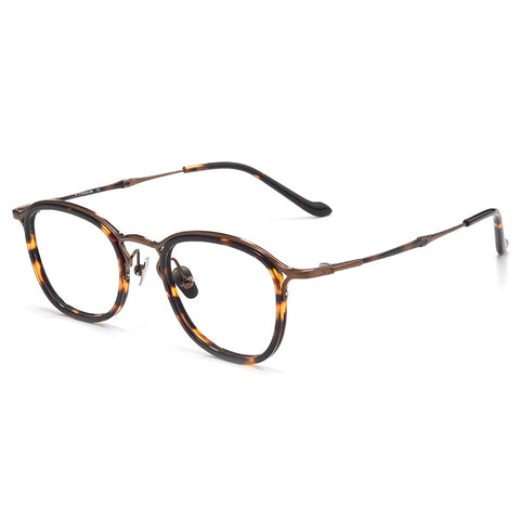 Tortoiseshell pure titanium vintage designer eyelasses for men | Verhalo Vision